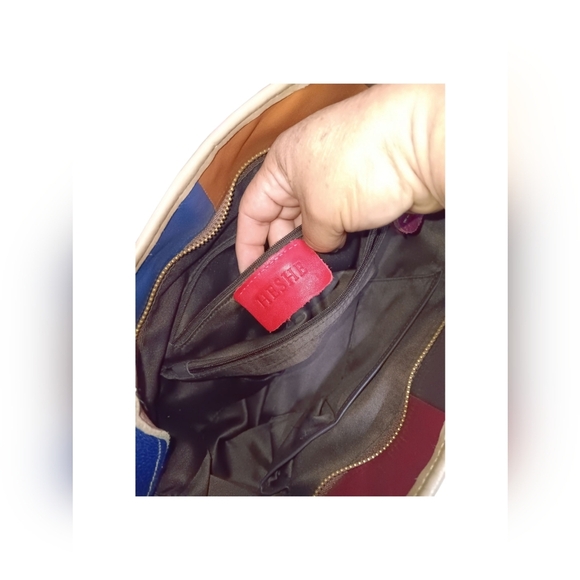 Red and Pink Artistic Patchwork Tote - Picture 3 of 6